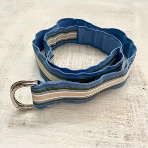 Brickmans Marthas Vineyard Ribbon Belt Blue Tan Size M